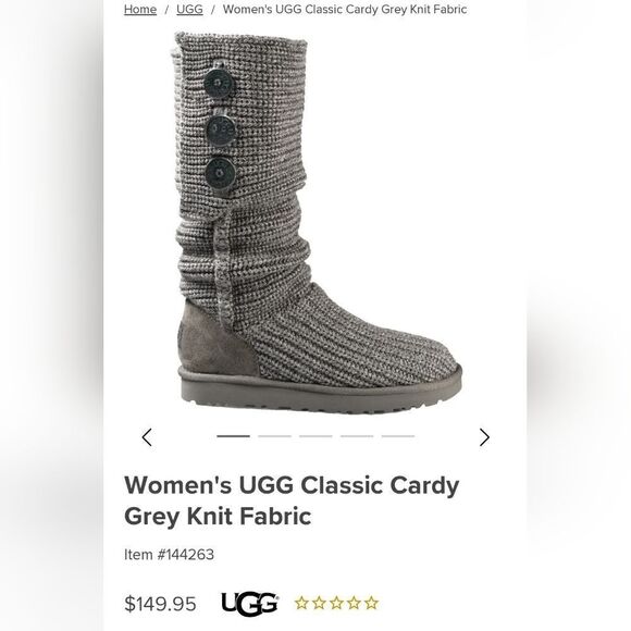 UGG® Classic Cardy Button Detailed Knit Boots - Picture 11 of 11